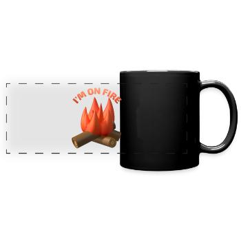 Enthusiastisch, Enthusiasmus, Motivationsspruch - Panorama-Tasse farbig - Schwarz - Vorne