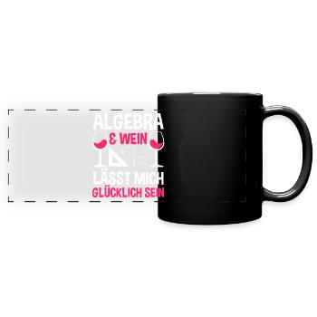 Mathematik Wein Mathe Rechnen Algebra - Panorama-Tasse farbig - Schwarz - Vorne