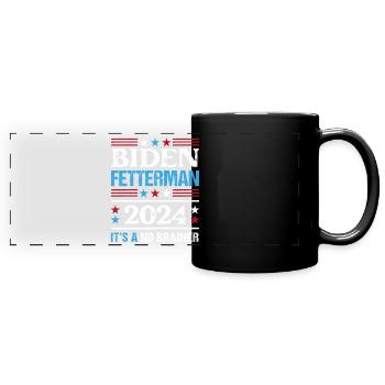 Biden Fetterman 2024 It's a No Brainer - Full Colour Panoramic Mug - black - Front