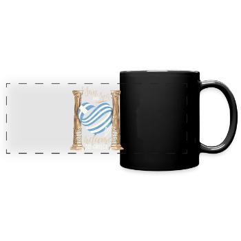 Griechenland, Sonne und Meer Antike Ruinen - Panorama-Tasse farbig - Schwarz - Vorne