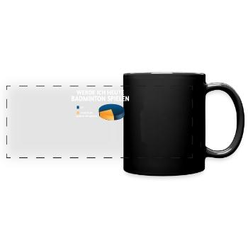 Badminton Geschenkidee Sport Design - Panorama-Tasse farbig - Schwarz - Vorne