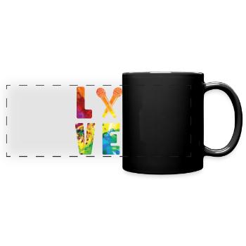 Karaoke Singer Microphone Vocalist - Panorama-Tasse farbig - Schwarz - Vorne