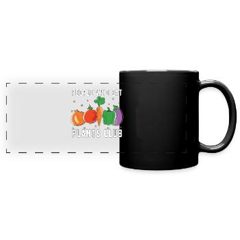 Vegan Diet People Who Eat Meat Free Healthy Eating - Full Colour Panoramic Mug - black - Front