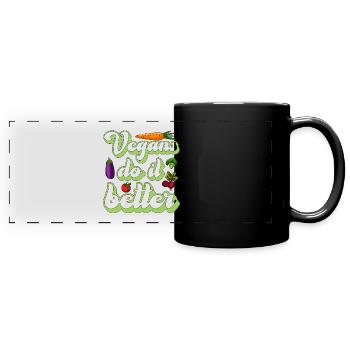 Vegan Diet Vegans Do It Meat Free Vegan Diet Lover - Full Colour Panoramic Mug - black - Front