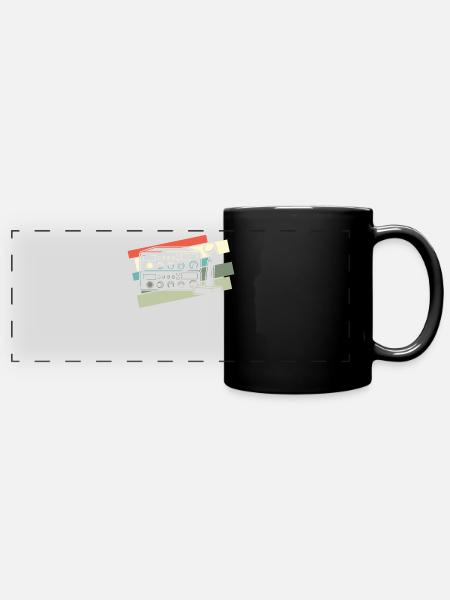 Amateurfunker Retro Funkgerät - Panorama-Tasse farbig - Schwarz