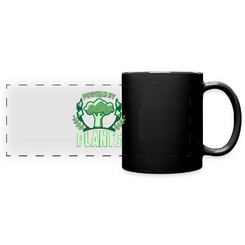 Vegan Diet Powered By Plants Meat Free Vegetarian - Full Colour Panoramic Mug - black - Front