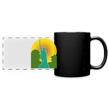 Hermannsdenkmal retro Detmold - Panorama-Tasse farbig - Schwarz - Vorne