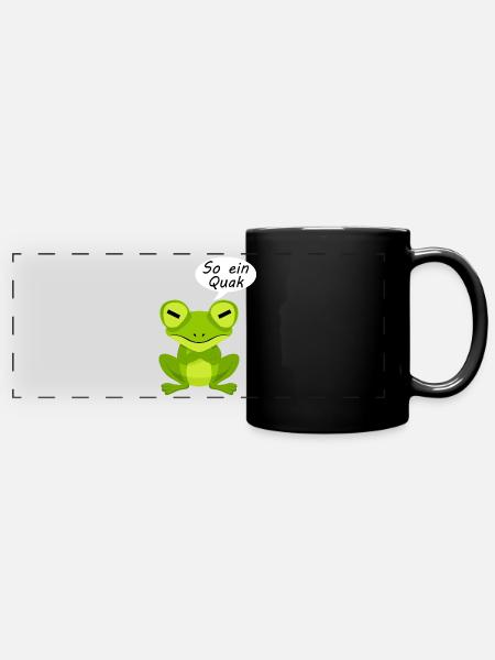 Frosch Frösche - Panorama-Tasse farbig - Schwarz