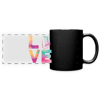 Karaoke Singer Microphone Vocalist - Panorama-Tasse farbig - Schwarz - Vorne