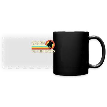 Horse Racing Gone To The Retro Loves Horse Riding - Panorama-Tasse farbig - Schwarz - Vorne