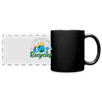 Recycler cette princesse recycle Go Green Recycler - Mug panoramique uni - noir - Devant
