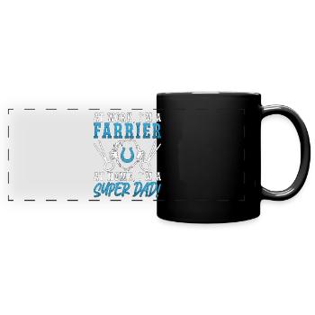 Farrier At Work I'm A Farrier At Home Metalworker - Full Colour Panoramic Mug - black - Front
