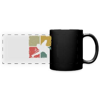 Billiards Pool Player Ball Retro - Full Colour Panoramic Mug - black - Front