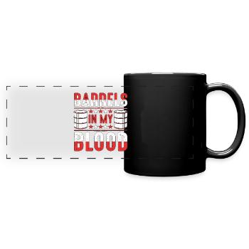 Barrel Racing Barrels In My Blood Western Riding - Full Colour Panoramic Mug - black - Front