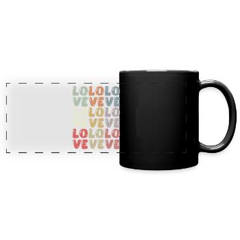 Valentine's Day Wedding Typography Love Love - Full Colour Panoramic Mug - black - Front