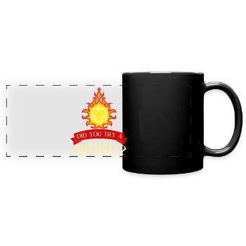 RPG D20 Feuerball Tabletop Rollenspiel - Panorama-Tasse farbig - Schwarz - Vorne