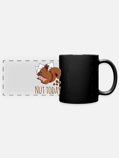 Eichhörnchen Nut Today - Panorama-Tasse farbig - Schwarz