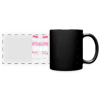 Knitting Knitter Girl This - Full Colour Panoramic Mug - black - Front