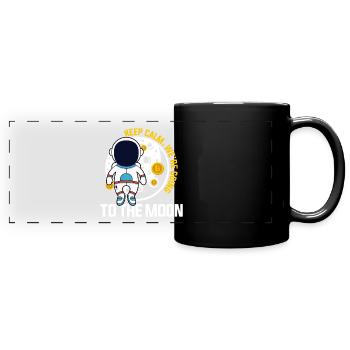 Keep calm Let's fly to the moon - Krypto - Full Colour Panoramic Mug - black - Front