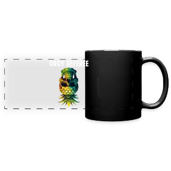 Orgie Schiedsrichter Funny Upside Down Ananasschädel - Panorama-Tasse farbig - Schwarz - Vorne