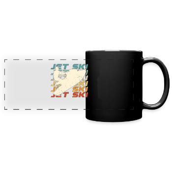 Jet Ski Jet Ski Retro Water Sports Bateau à moteur - Mug panoramique uni - noir - Devant
