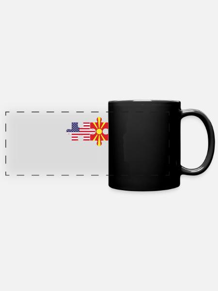 Macedonia american flag, macedonia - Panorama-Tasse farbig - Schwarz