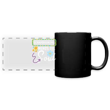 Scrapbooking heals the soul Craft Scrap Booking - Full Colour Panoramic Mug - black - Front