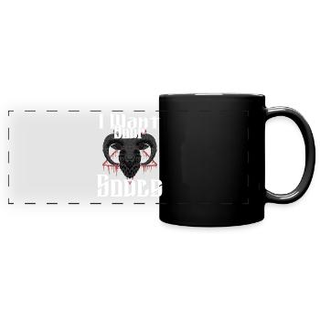 Satan Belzébuth Diable Gothique Pentagramme Mystique - Mug panoramique uni - noir - Devant