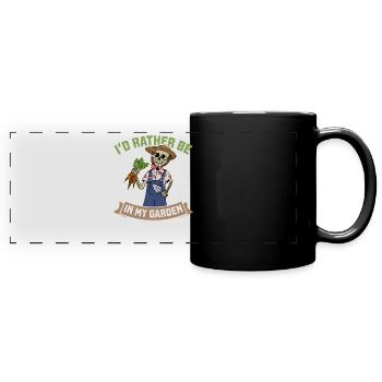Jardinage Jardinier Squelette Spooky - Mug panoramique uni - noir - Devant