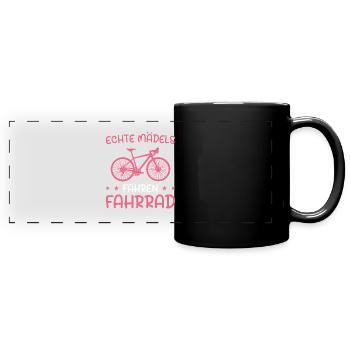 Radsport Fahrrad fahren Radfahrerin - Panorama-Tasse farbig - Schwarz - Vorne
