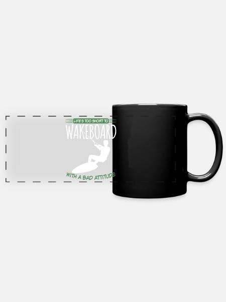 Wakeboarder Wakeboarding Wakeboard - Panorama-Tasse farbig - Schwarz