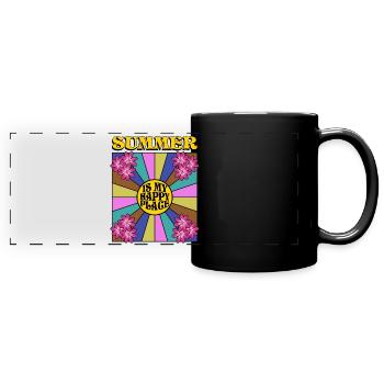 Sommer retro Sonne - Panorama-Tasse farbig - Schwarz - Vorne