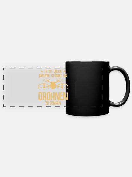 Drohne Quadcopter Quadrocopter - Panorama-Tasse farbig - Schwarz