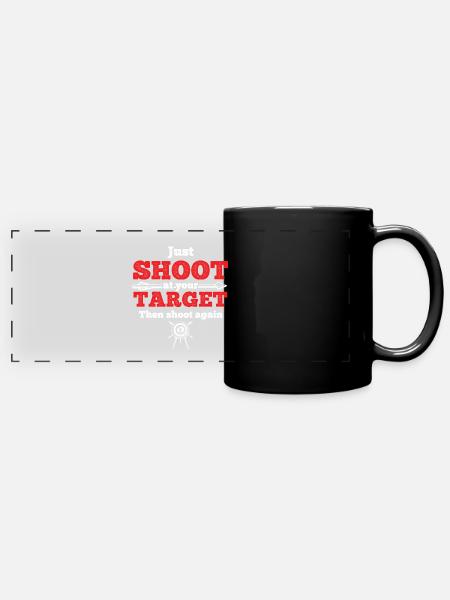 Bogenschießen Archery - Panorama-Tasse farbig - Schwarz