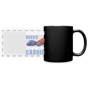Felsen knacken ist meine Kardio Steinesammeln - Panorama-Tasse farbig - Schwarz - Vorne