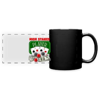 Poker, Jeu de poker, Jetons de poker, Dire - Mug panoramique uni - noir - Devant