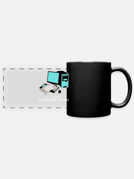Programmierer Admin Computer Katze - Panorama-Tasse farbig - Schwarz