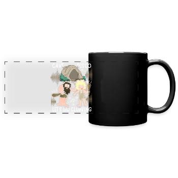 Blague de Néandertal, Disco, Drôle de dicton, Jeu de mots - Mug panoramique uni - noir - Devant