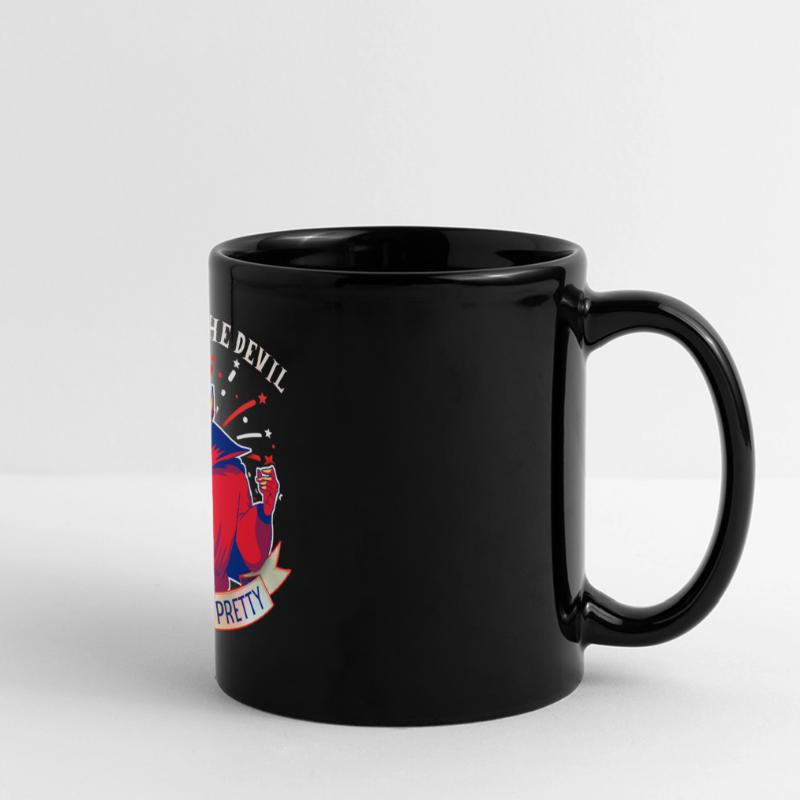 Devil-Devil drôle de dicton, style comique Mug panoramique uni