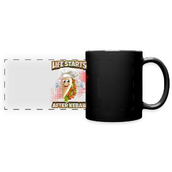 Kebab Chef, drôle de Kebab Dicton, Döner Kebap - Mug panoramique uni - noir - Devant