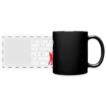 Golfplatz zum Golfen Golf - Panorama-Tasse farbig - Schwarz - Vorne