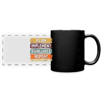 Microbiologist Plan Implement Evaluate Laboratory - Panorama-Tasse farbig - Schwarz - Vorne