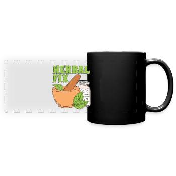 Herbalism Herbal Fix Apothecary Herbs Herbalist - Full Colour Panoramic Mug - black - Front