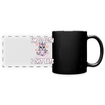 Satan Belzébuth Diable Gothique Pentagramme Mystique - Mug panoramique uni - noir - Devant