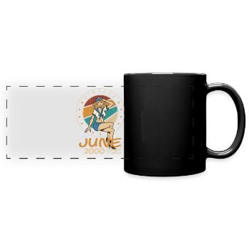 Millésime 2000 - Né en Juin 2000 - Mug panoramique uni - noir - Devant