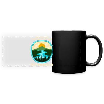 Österreich Wanderung - Panorama-Tasse farbig - Schwarz - Vorne