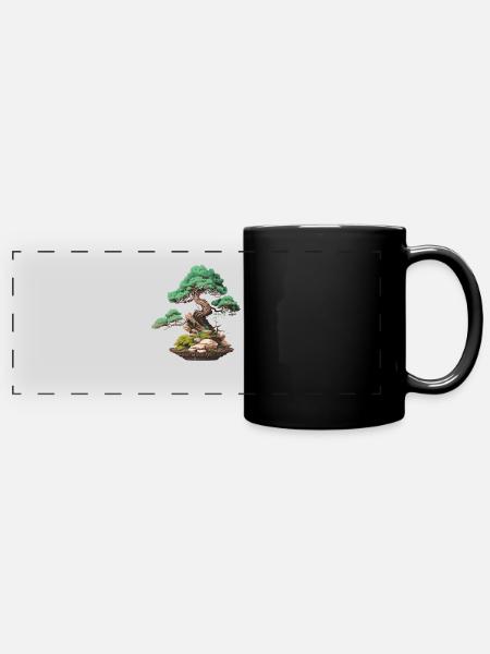 bonsai Japanese Art - Panorama-Tasse farbig - Schwarz