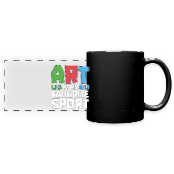 L’art du peintre est mon sport préféré Aime le pinceau - Mug panoramique uni - noir - Devant