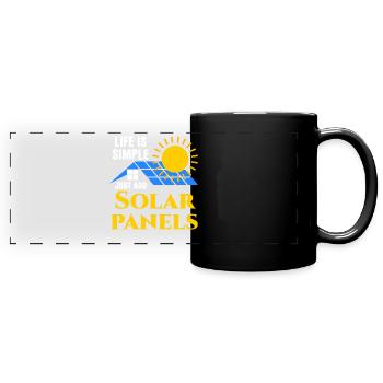 Erneuerbare Energie Solarzelle - Panorama-Tasse farbig - Schwarz - Vorne