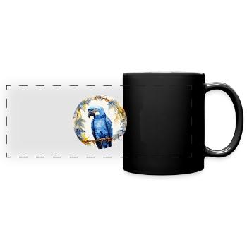 Hyazinth Ara - Panorama-Tasse farbig - Schwarz - Vorne